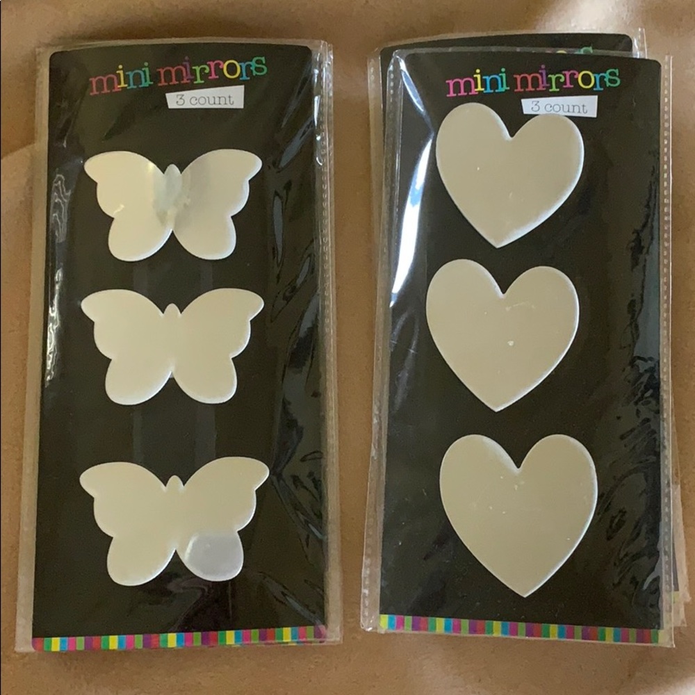 Mini mirrors in butterflies and hearts